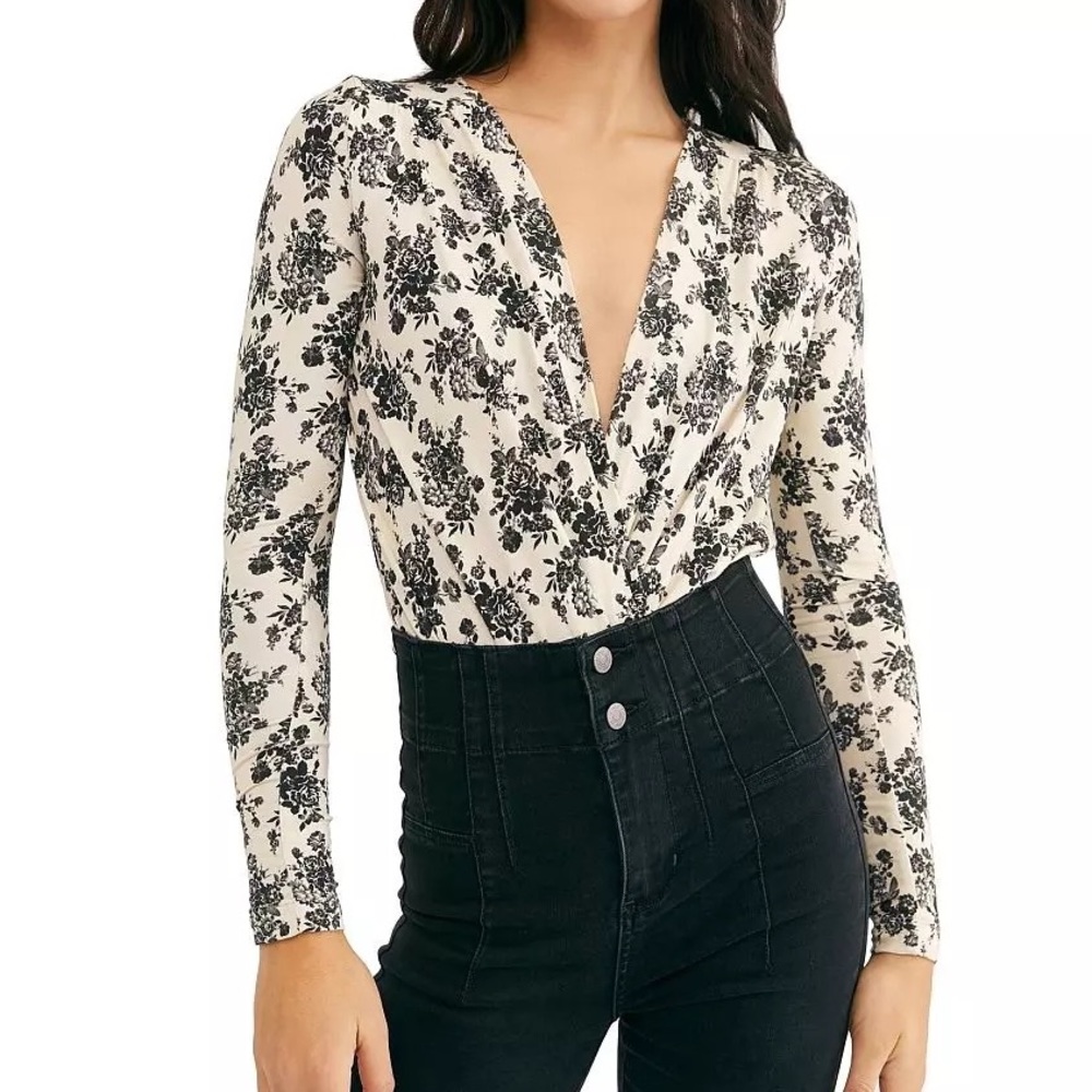 Intimately Free People Printed Turnt Bodysuit L